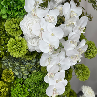 Colonne de fleurs artificielles en soie blanche et verte, faite sur mesure, pour décoration de mariage luxueuse, arche florale