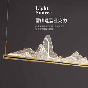 Lustre minimaliste de luxe postmoderne pour salle à manger, long comptoir de bar, salle d'étude, salon de thé, salle d'exposition, caissier, luminaires - Product Image 3