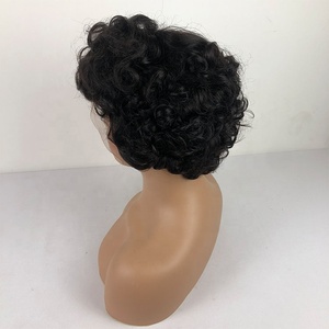 Peluca de corte <span class=keywords><strong>Pixie</strong></span> Cabello humano brasileño Bob <span class=keywords><strong>Pixie</strong></span> Rizos Encaje frontal <span class=keywords><strong>Pixie</strong></span> Rizado Pelucas cortas Pre arrancado Nudos blanqueados Pelucas - Product Image 5