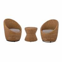 Moderne Simple Hôtel Balcon Grand Fauteuil Jardin Bistro Ensemble Rotin Patio Meubles Extérieur Conversation Ensemble En Osier Pivotant Chaise
