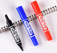 Alien — stylo marqueur permanent, stylo à double tête, bout rond, étanche à l'huile, couleur noir/bleu/rouge, vente en gros