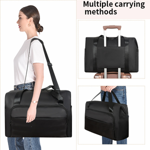 Bolsa de Viaje Resistente de Lona 300D con Compartimento Desmontable para Portátil, Bolsa de Fin de Semana Negra para <span class=keywords><strong>Viajes</strong></span> de Negocios BSCI - Product Image 4