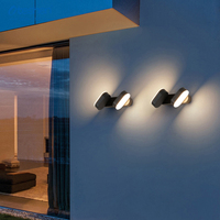 Applique murale LED 3 CCT IP65 étanche en aluminium à double tête, angle réglable, design moderne, pour intérieur/extérieur, hôtel, chambre