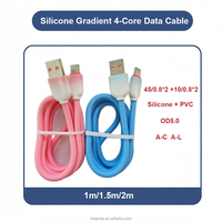 Câbles de données personnalisés en silicone PVC épais 1m 2m OD5.0 Câble USB 2.0 vers Type C Charge rapide de données Connecteur USB C Câble Android