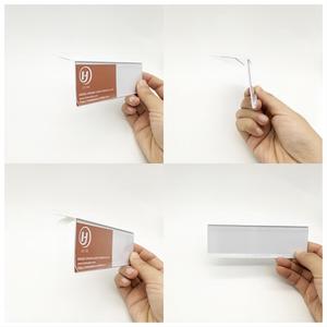 DBR39 scaffale di plastica adesivo piatto prezzo porta <span class=keywords><strong>etichette</strong></span> con PET trasparente/nastro bianco in schiuma/magnete per gli <span class=keywords><strong>scaffali</strong></span> dei supermercati - Product Image 4