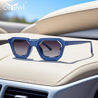 Lunettes de soleil rectangulaires de haute qualité à la mode petit creux épais irrégulier polygonal polarisé Tac lentilles pour hommes femmes