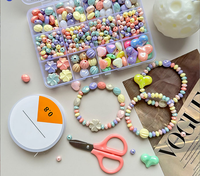 Kit de Perles en Nacre ABS avec Boîte pour Fabrication de Bijoux Collier Bracelet Boucles d'Oreilles, Kit Perles en Plastique Bricolage pour Jouet Enfant