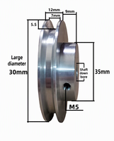Poulie à rainure en V en alliage d'aluminium, roue d'entraînement pour servomoteur, diamètre 30/40/50/60/70/80/90/100 mm, pour servomoteur