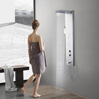 Panneau de douche mural pas cher en acier inoxydable 304, 4 fonctions avec jet de massage