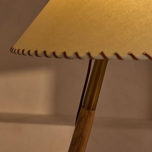 Scandinavian Modern Floor Lamp Wood Base <b>Led</b> Light Source Changeable Color <b>Tree</b> Fiber Lampshade Living Room Study Bedroom - Product Image 2