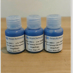 Carboxyl modified dyed PS beads, red green blue, uniform particles for reagent production - Product Image 1
