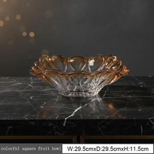 Bol à bonbons et fruits en verre cristal de luxe, 28 cm, ambre océanique, pour décoration intérieure et mariage - Product Image 6