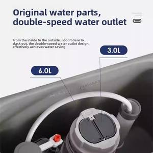 Chaozhou ห้องน้ำท่อใหญ่ประหยัดน้ำแบบไม่มีร่อง, ห้องน้ำแบบกาลักน้ำแบบหมุนสุดๆสำหรับห้องน้ำขายส่ง - Product Image 3