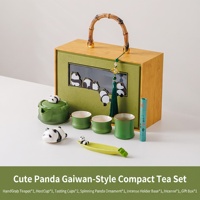 Ensemble de gobelets en papier Panda avec logo personnalisé, imprimés à l'écran, thème porte-bonheur 'Step Up' en bambou, cadeau promotionnel d'entreprise en vrac, boîte cadeau
