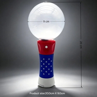 Baguette lumineuse sphérique LED personnalisée en gros avec poignée imprimée drapeau américain, idéale pour les fêtes patriotiques et les mariages