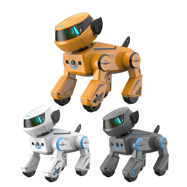 AI Smart RC Mechanical Dog Toy Intelligence Interaction Remote Control Programming Stunt Action Robot Dog with Light and Music