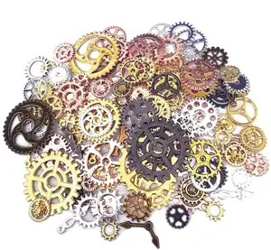 1KG/Bag Mixed Steampunk Gears Cogs Charms Pendant DIY Antique Metal Beads For Bracelets Crafts Jewelry Making Components
