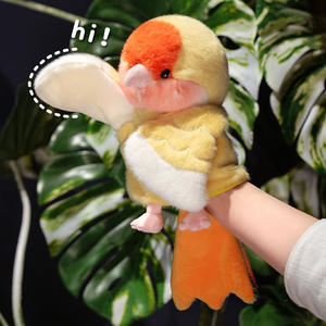 Jouets en peluche en gros, nouveaux jouets en peluche mignons de dessin animé, oiseau <span class=keywords><strong>perroquet</strong></span>, marionnette à main, poupée en peluche, rembourrage en coton PP, cadeau d'anniversaire interactif joyeux - Product Image 2