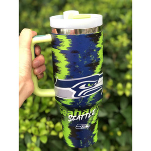 Benutzer definierte 40 Unzen Edelstahl Seahawk Print Becher Seattle Football Team Tassen mit Griff - Product Image 1