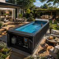 Piscine modulaire en conteneur de 20 pieds avec équipement intégré, filtration, chauffage, éclairage LED, écologique, durable, spa pour enfants, piscine extérieure