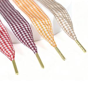 Zapatillas Estilo Ballet con Cordones a Cuadros de 2.5 cm de Ancho, Cordones Planos de Poliéster Decorativos, Par de Cordones de Moda - Product Image 4