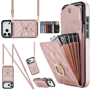 Nueva Funda para iPhone 17, <span class=keywords><strong>de</strong></span> Cuero <span class=keywords><strong>de</strong></span> Lujo, con Bloqueo RFID, Tarjetero, Anillo, Correa <span class=keywords><strong>de</strong></span> Muñeca y Cordón, para iPhone 17 Pro Max - Product Image 1