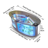 Aquarium en verre ultra-blanc écologique, design ovale de luxe, auto-nettoyant, économie d'énergie, combo eau douce