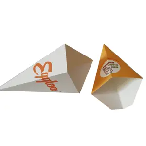 Patlamış mısır koni kağıt krep koni gres dayanıklı logo baskılı patates kızartması kağıt koni