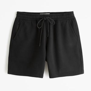 204 bas quantité minimale de commande Logo personnalisé ceinture élastique surdimensionné Shorts hommes Streetwear noir <span class=keywords><strong>coton</strong></span> polaire Shorts - Product Image 6