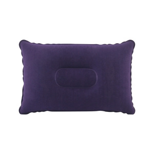 Oreiller gonflable en PVC floqué de couleur unie pour les voyages - Product Image 5