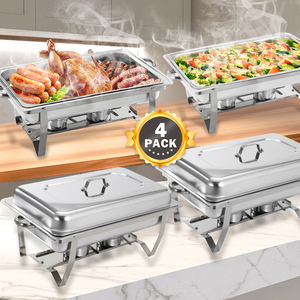 Edelstahl Chafing Dishes Buffet-Set Speisenwärmer für Partys & Events Wärme- und Aufbewahrungsausrüstung - Product Image 4
