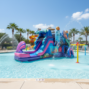 Castello Gonfiabile Commerciale a Tema Sirena con Scivolo d'Acqua, Combo Castello Gonfiabile per Bambini in Vendita - Product Image 2