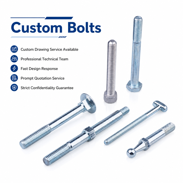 Custom Bolts Carriage Socket Cap Hex T Bolt Ball Head Bolt High Strength Wholesale Locating Fastener for Equipment Hardware