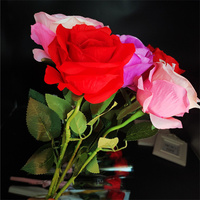 Pas cher Cadeau de Fête des Mères Saint Valentin Cadeau Romantique Led Simulation Rose Rougeoyante Fleurs Immortelles Artificielles