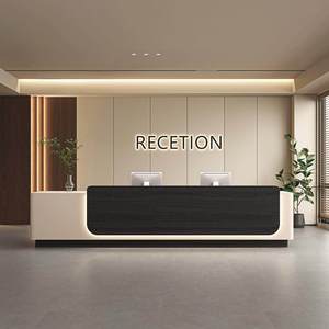 Comptoir d'accueil LED moderne et minimaliste, résistant aux taches, pour bureau, hôtel, centre commercial - Product Image 4