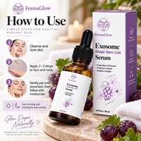 Sérum Visage Anti-Âge et Raffermissant aux Exosomes de Cellules Souches de Raisin Fermentées, Peptides, Lissant Rides et Ridules, Éclaircissant et Réparateur Cutané