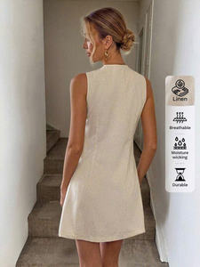 Vestidos informales de algodón para mujer con marca personalizada disponible de fábrica OEM ODM con soporte completo para personalización - Product Image 3