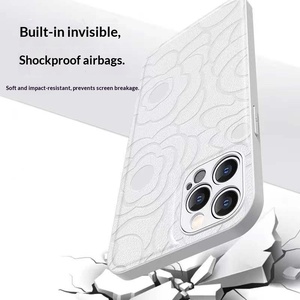 Funda para Teléfono Móvil iPhone 16 <span class=keywords><strong>Pro</strong></span> 17 <span class=keywords><strong>Pro</strong></span> <span class=keywords><strong>Max</strong></span> con Diseño de Camelia en Relieve, Estilo Ins, Antigolpes y Protección Total - Product Image 4