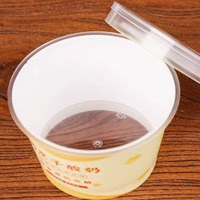 MOQ 500 sets – Gobelets en plastique de 120 ml pour yaourt, crème glacée, mousse au chocolat, boîte à dessert avec couvercle et cuillère, impression chinoise