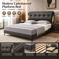 Ensemble de meubles de chambre à coucher modernes, cadre de lit rembourré, lit en cuir, taille King ou Queen, pour la maison ou l'hôtel