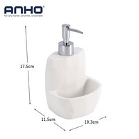 Distributeur de savon finition pierre naturelle, bouteille rechargeable, aspect pierre naturelle, pour évier de cuisine et comptoir de salle de bain