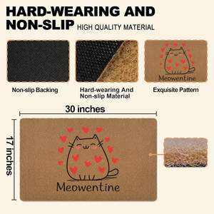 Valentines <b>Cat</b> <b>Door</b> <b>Mat</b> Square Handmade Luxury Eco-Friendly Non Slip Outdoor Welcome <b>Mat</b> Love Theme Meowentine Design - Product Image 5