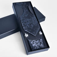 Ensemble d'accessoires de cravate tissée de luxe, directement de l'usine, boîte cadeau personnalisée avec logo