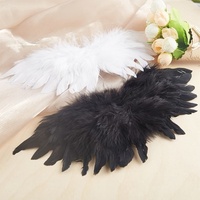 Noir blanc Mini plume ailes d'ange pour artisanat bricolage Costume suspendu arbre de noël fête décor à la maison bébé ornements décorations