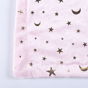 Vente en gros prix compétitif <span class=keywords><strong>rose</strong></span> étoile lune super doux épais chaud <span class=keywords><strong>minky</strong></span> dot bébé <span class=keywords><strong>couverture</strong></span> - Product Image 3