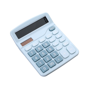 Calculadora Científica Solar de 12 Dígitos Azul Cielo Personalizada al por Mayor, Calculadoras de Escritorio para Oficina y Computadora para Suministros Escolares - Product Image 1
