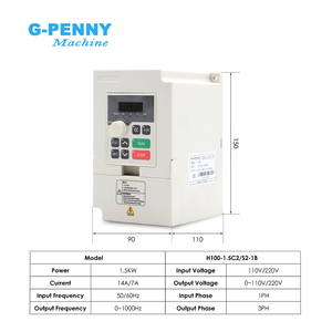 G-PENNY 1.5KW ER16 d65mm 400Hz làm mát bằng không khí trục chính 4 cái vòng bi 24000 vòng/phút với QL 1.5KW biến tần, 65 mét khung động cơ trục chính Kit - Product Image 4