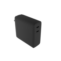 Cargador Rápido GaN de 140w con Diseño Compacto de Bordes Curvos, Doble USB-C, para Teléfono/Reloj/Altavoz Pequeño, etc.
