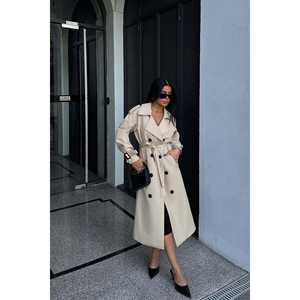 Manteau trench vintage pour femme Jamel Hosanna, simple boutonnage, en cuir d'imitation peau de serpent avec rembourrage en coton, imprimé hivernal décoratif - Product Image 5