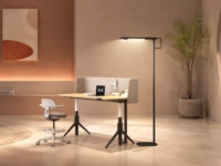 Lampe de sol de bureau commerciale moderne en aluminium, spectre complet, anti-lumière bleue, anti-éblouissement, détection de présence humaine, Bluetooth intégré